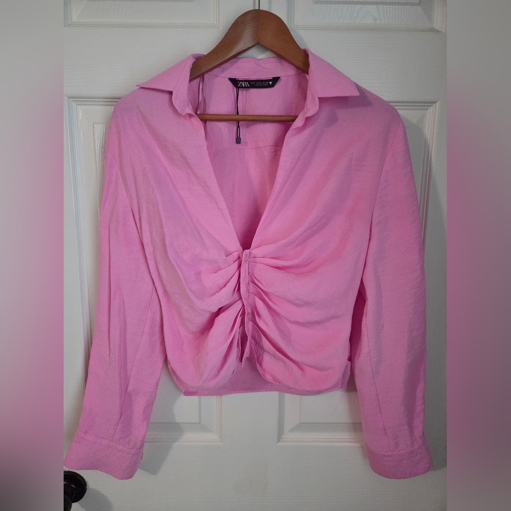 Zara Pink Long Sleeve Top - Picture 2 of 5